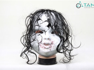 Mặt nạ ma búp bê kinh dị có tóc HLW-MN-61